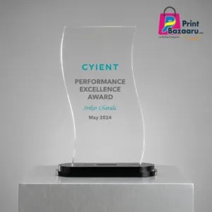 Acrylic Curve Trophy 7x5 Premium Memento Award for Corporate & Schools printbazaaru.com 1