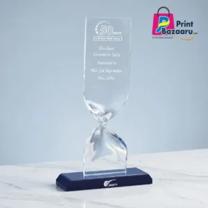 Acrylic Curve Trophy 7x5 Premium Memento Award for Corporate & Schools printbazaaru.com 3