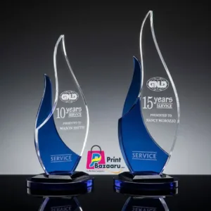 Acrylic Memento Trophy 10x7 Premium Glass Base Award for Schools & Corporates printbazaaru.com 4
