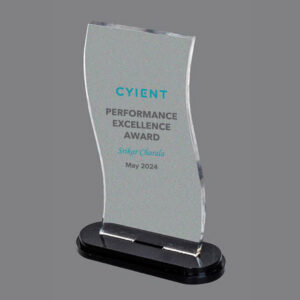 Acrylic Curve Trophy / Memento 7X5 Inches