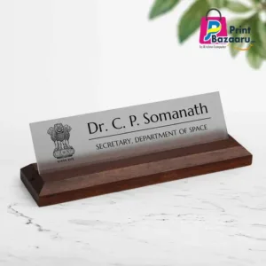 Exceius Office Desk Name Plate Classic Premium Teak Wood & Acrylic Sign printbazaaru.com 2
