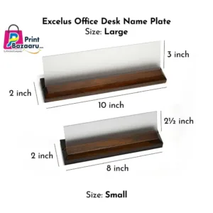 Exceius Office Desk Name Plate Classic Premium Teak Wood & Acrylic Sign printbazaaru.com 5