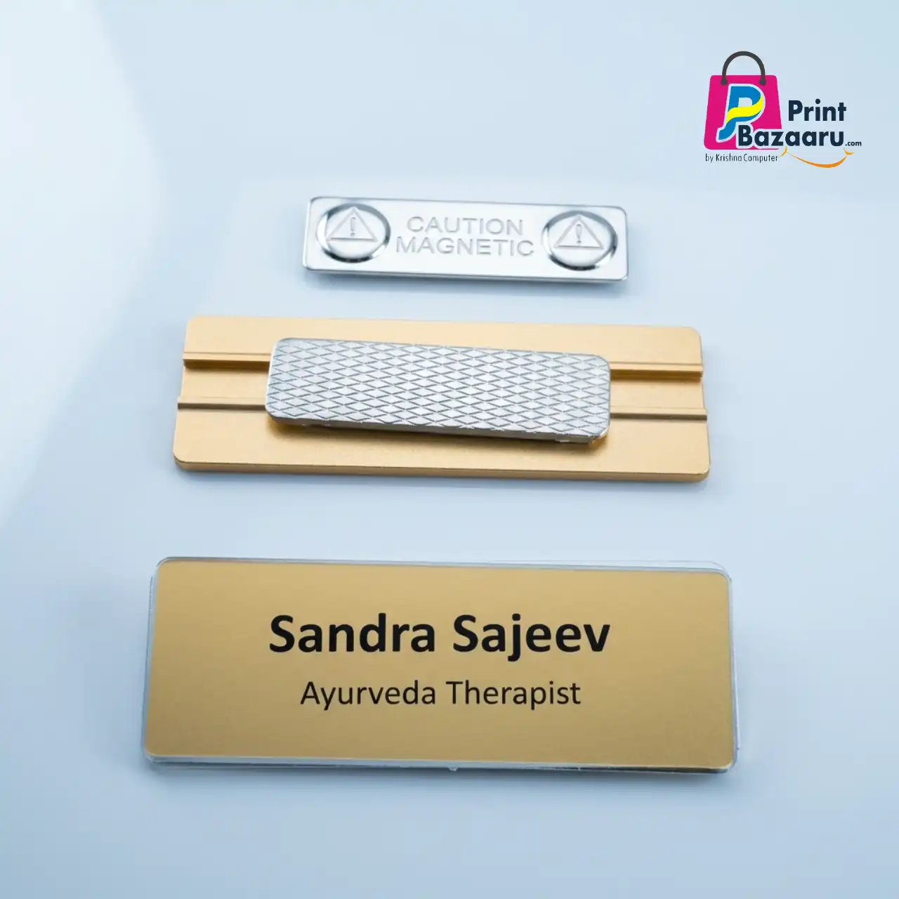 Gold Metallic Name Badge with Magnet Premium Customized Event ID Badge printbazaaru.com 1 Gold Metallic Name Badge with Magnet Premium Customized Event ID Badge printbazaaru.com 1