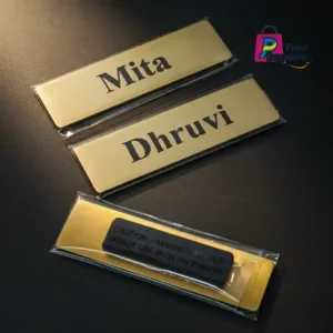 Gold Metallic Name Badge with Magnet Premium Customized Event ID Badge printbazaaru.com 2