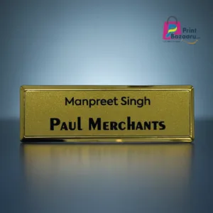 Gold Metallic Name Badge with Magnet Premium Customized Event ID Badge printbazaaru.com 4