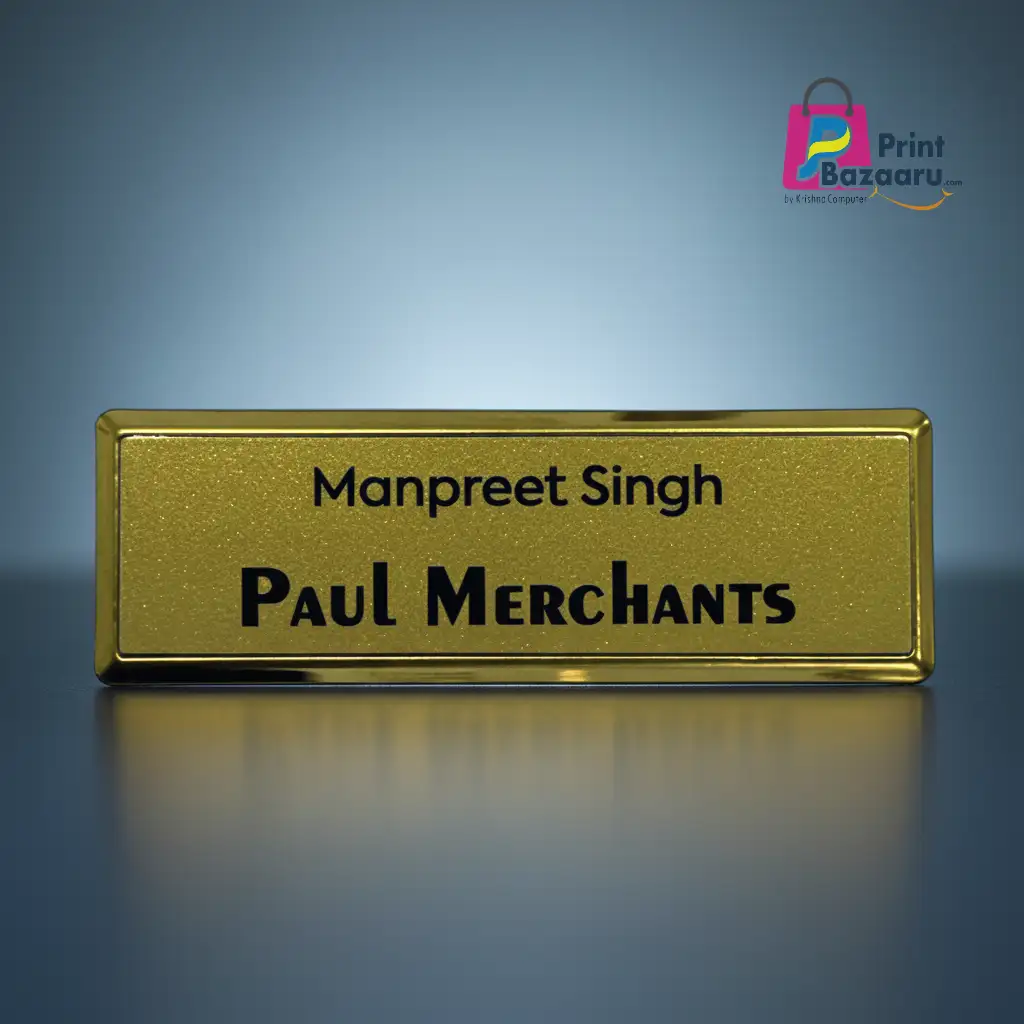 Gold Metallic Name Badge with Magnet Premium Customized Event ID Badge printbazaaru.com 4 Gold Metallic Name Badge with Magnet Premium Customized Event ID Badge printbazaaru.com 4