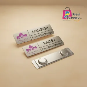 Metal Magnetic Pocket Name Plate for Events Premium Customized Badge printbazaaru.com 2