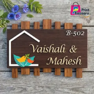 Nest in the Woods Name Plate Premium Wooden House Signage & Wall Decor Gift printbazaaru.com 2