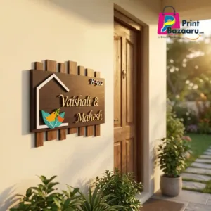 Nest in the Woods Name Plate Premium Wooden House Signage & Wall Decor Gift printbazaaru.com 3