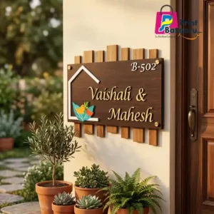 Nest in the Woods Name Plate Premium Wooden House Signage & Wall Decor Gift printbazaaru.com 4
