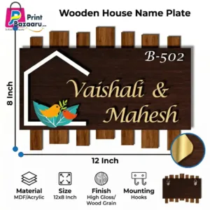 Nest in the Woods Name Plate Premium Wooden House Signage & Wall Decor Gift printbazaaru.com 5