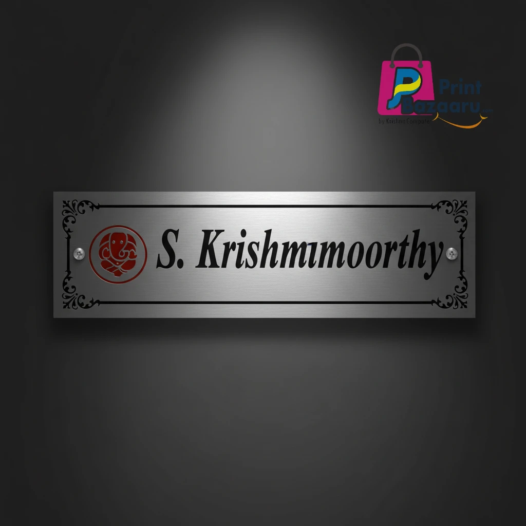 Stainless Steel Door Name Plate for Home Premium Mirror Finish Custom Sign printbazaaru.com 5 Stainless Steel Door Name Plate for Home Premium Mirror Finish Custom Sign printbazaaru.com 5